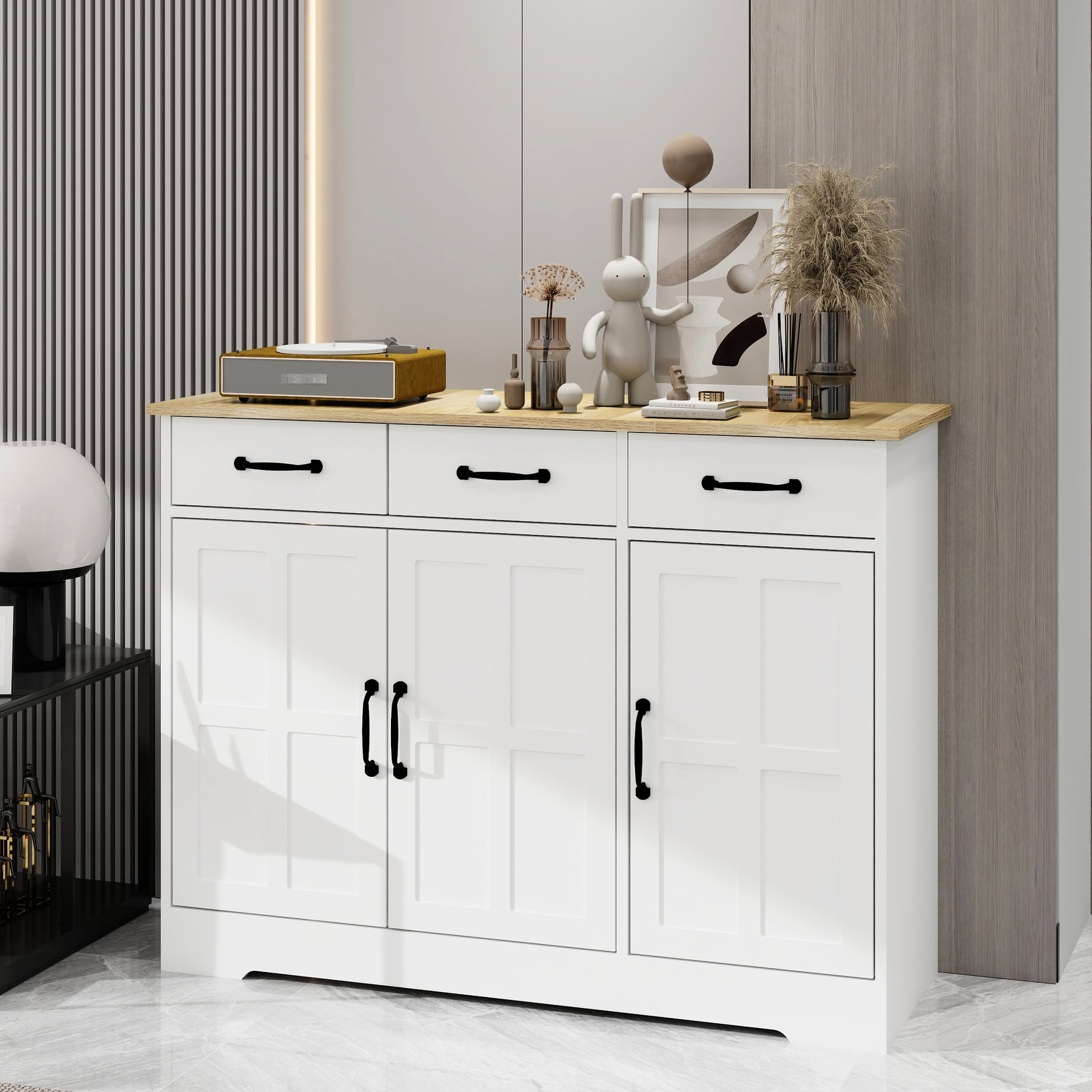 Multi Purpose Console 3 - Drawer 3 - Door Console Table+Multi - Purpose Use