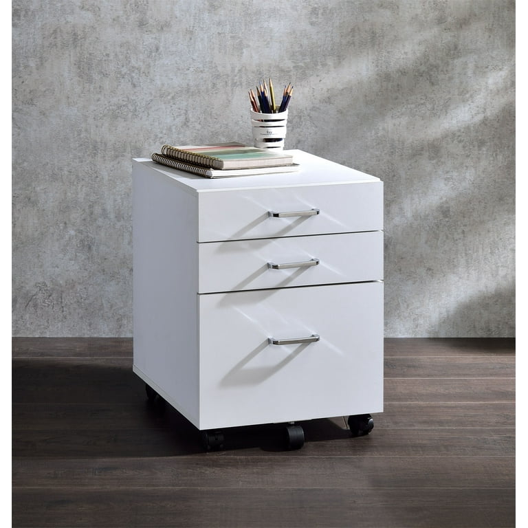 3 Drawer Cabinet Rolling Filing Cabinets Wood Mobile File Under Desk Vertical With Wheels Home Office Storage White Com