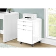 thumbnail image 1 of 3 Drawer Castors Filing Cabinet, High Glossy White, 1 of 1