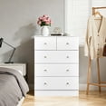 thumbnail image 1 of 3 Drawer Dresser, 26'' x 13'' x 22'' Simple Elegant Chest of Drawers w/Metal Handles, Durable MDF Wood Chest Cabinet for Bedroom, Pure Black Universal Drawer Chest for Closet to Storing Clothes, 1 of 8
