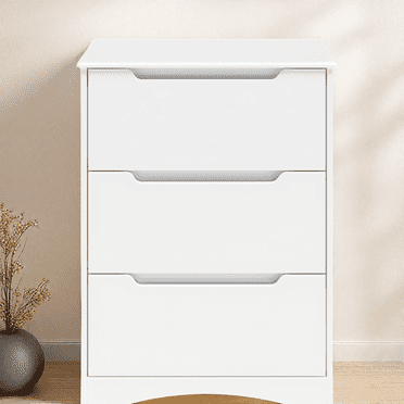 3 Drawer Dresser, 32"H Modern Wood Storage Cabinet with Embedded Handle for Bedroom,Office,White