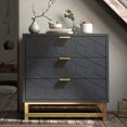 thumbnail image 1 of 3 Drawer Dresser for Bedroom, Modern Chest of Drawers with 3 Drawers, Tall Nightstand with Metal Base and Metal Handles, Storage Cabinet for Bedroom, Hallway, 15.7"D x 23.6"W x 24.8"H, 1 of 7