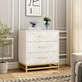 thumbnail image 1 of White Wooden Dresser for Bedroom Dressers Chest of Drawers with 3 Drawer Wood Nightstand for Storage and Organization, 1 of 5