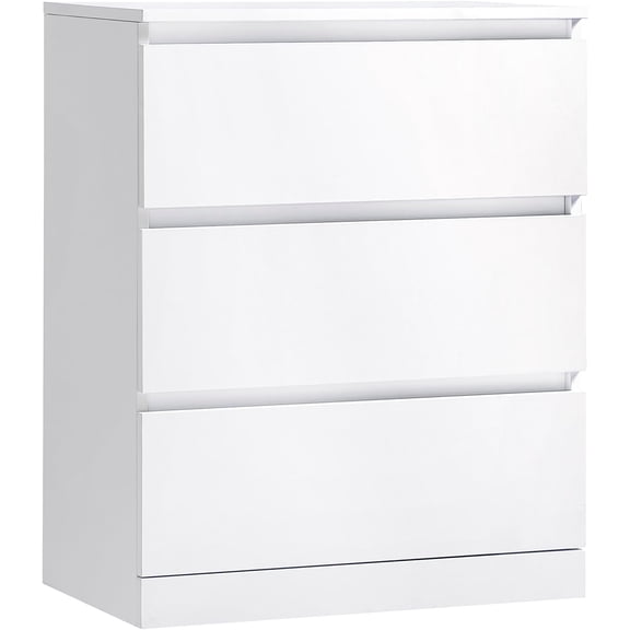 3 Drawer Dresser for Bedroom, Small Dresser for Closet Storage Organizer, White Tall Nightstand Chest of Drawers for Living Room, Hallway, Entryway