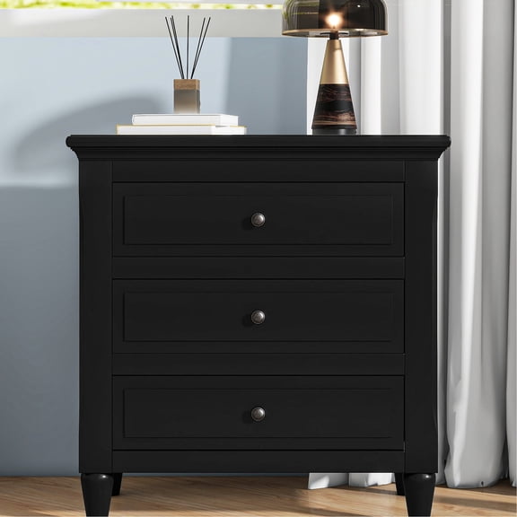 3-Drawer End Telephone Table | Ideal for Bedroom Use | Iron Handles and Ball Slide Bars | Keep Your Space Tidy