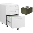 thumbnail image 1 of 3 Drawer File Cabinet with Lock and 4 Keys, Mobile Metal Filing Cabinet, File Cabinets for Home Office, Under Desk, Pre-Assembly, File Drawer, Letter/Legal/A4 Hanging File Folders, 1 of 17