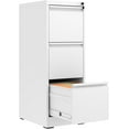 thumbnail image 1 of 3 Drawer File Cabinet with Lock,Metal Vertical Filing Cabinets for Home Office,Heavy Duty File Storage Cabinet for Letter/Legal/A4/F4 Size File,Assembly Require (White, Vertical 3 Drawer), 1 of 12