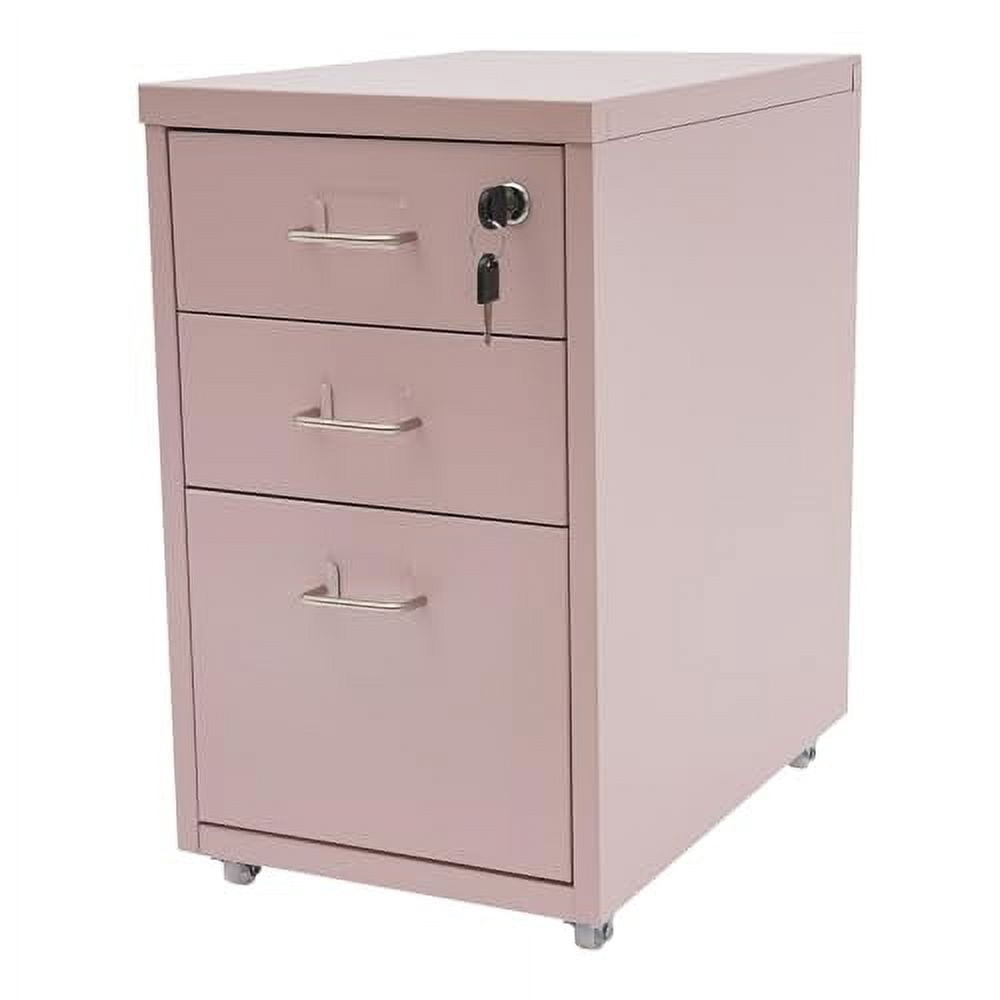 3 Drawer File Cabinet with Lock, Rolling Metal Filing Cabinet for Home ...