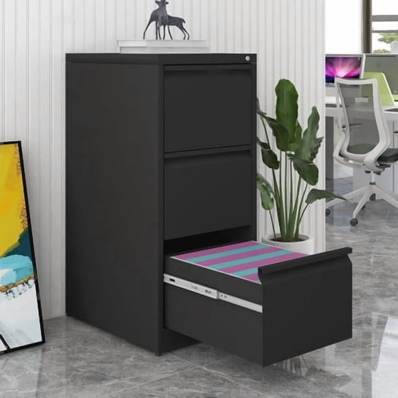 3 Drawer File Cabinet with Lock,Two Drawer Filing Cabinet,Vertical Metal File Cabinet for Home Office Organizer Storage Cabinet Fit Letter/A4/Legal Size File