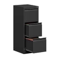 thumbnail image 1 of Kooyon 3 Drawer Lockable Vertical File Cabinet, Black Heavy-Duty Metal Filing Cabinet for Home Office, Fits A4/Letter/Legal Files（Assembly Required）, 1 of 9
