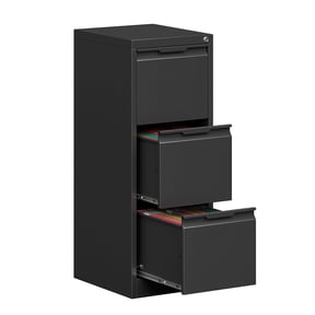 Kooyon 3 Drawer Lockable Vertical File Cabinet, Black Heavy-Duty Metal Filing Cabinet for Home Office, Fits A4/Letter/Legal Files(Assembly Required)