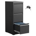 3 Drawer File Filing for Home Office, Black
