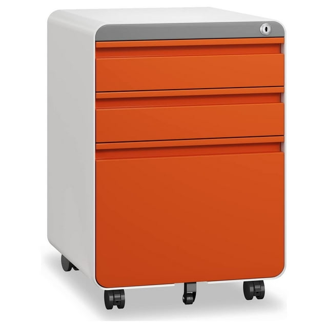 3 Drawer File Metal Filing with Lock Wheels and