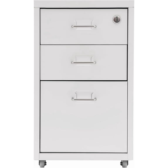 White 3 Drawer File Cabinetnull