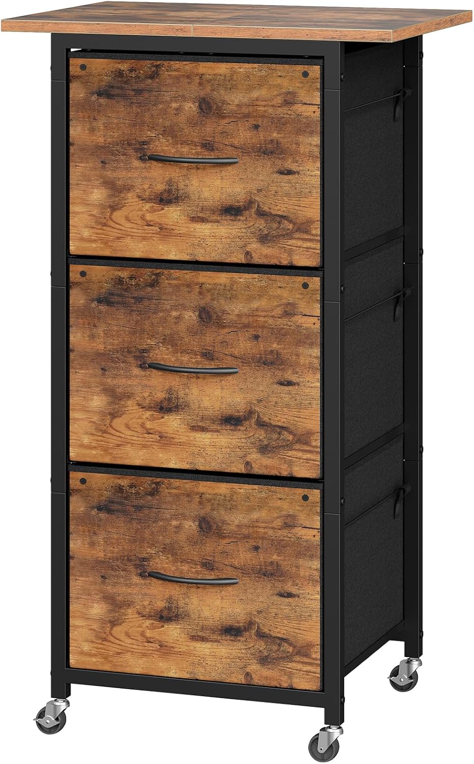 3 Drawer File Cabinet, Vertical Filing Cabinet with Wheels, Printer ...