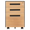 thumbnail image 1 of 3 Drawer File Cabinet with Lock Mobile Metal Office Storage Filing Cabinet Pre-Assembled for A4, Letters, and Legal Documents, Walnut and Black, 1 of 6