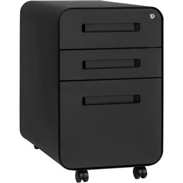 3 Drawer File Cabinet with Lock - Under Office Desk Metal Filing Cabinet