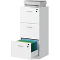 thumbnail image 1 of 3 Drawer File Cabinet with Lock, Vertical Wood Filing Cabinet for Home Office, Printer Stand for Letter and A4 Size, White, 1 of 9