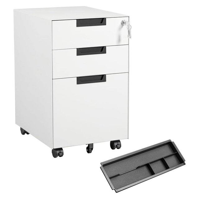 3 Drawer Filing with Lock, Metal Vertical File for