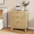 thumbnail image 1 of 3 Drawer Fluted Nightstand for Bedroom, Modern Wood Chest of Drawers with Curved Profile, Fluted Dresser & Wood Drawer Organizer for Bedroom and Hallway, 1 of 7