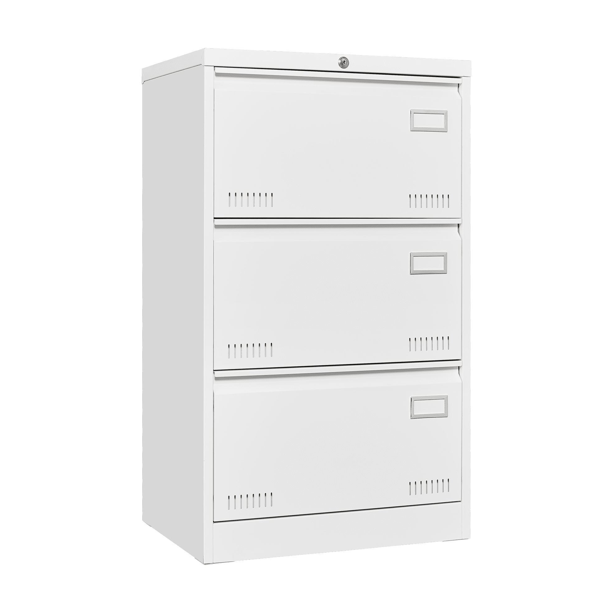 3 Drawer Lateral File Cabinet, Lateral Metal Filing Cabinet with Lock and 2 Foldable Keys, File Cabinet for Home Office, Anti-Tip 3 Storage Drawers for Letter/Legal/A4/F4 Size, White