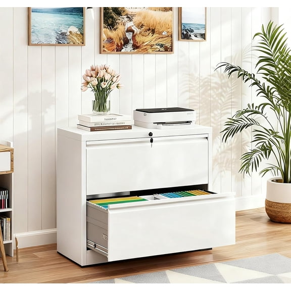 3-Drawer Lateral File Cabinet with Lock, Black Metal Filing Cabinet for Office or Home – Secure Storage for Letter/Legal/A4/F4 Documents(Black, 3 Drawer-40"H)