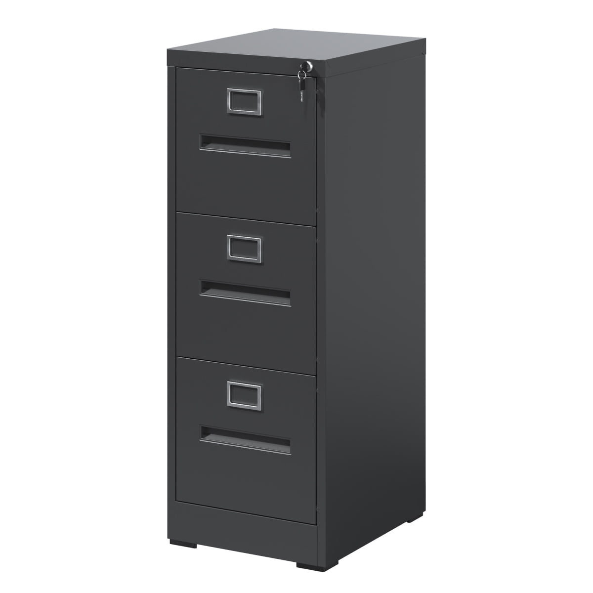 3-Drawer Lockable Metal Vertical File Cabinet - Narrow Design for A4/Legal/Letter Sizes (Home/Office)