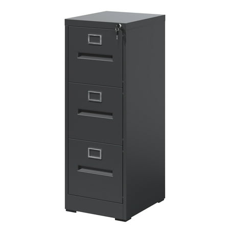 3-Drawer Lockable Metal Vertical File Cabinet - Narrow Design for A4/Legal/Letter Sizes (Home/Office)