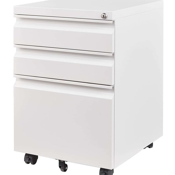 3 - Drawer Metal Cabinet - Third Drawer for Various File Sizes - In Home Office - Store Different Files