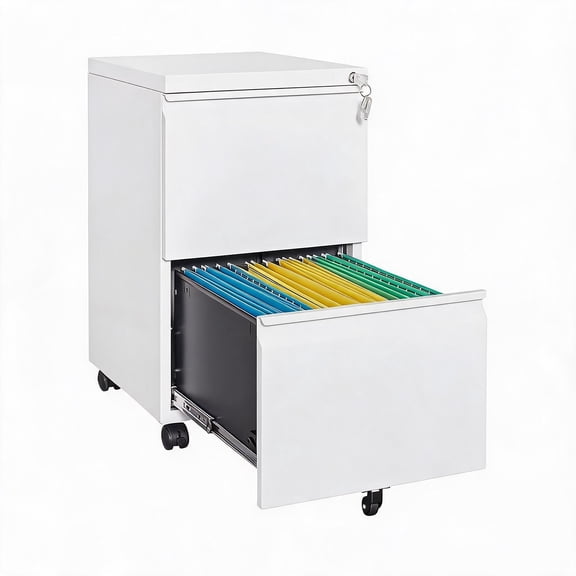 3-Drawer Metal File Cabinet with Lock, Heavy Duty Filing Cabinet for Letter/Legal/A4/F4 Documents –Vertical Storage Organizer for Home Office