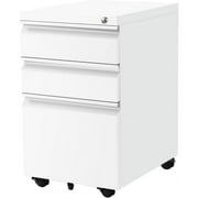 3 Drawer Metal File Cabinet with Lock White-Mobile