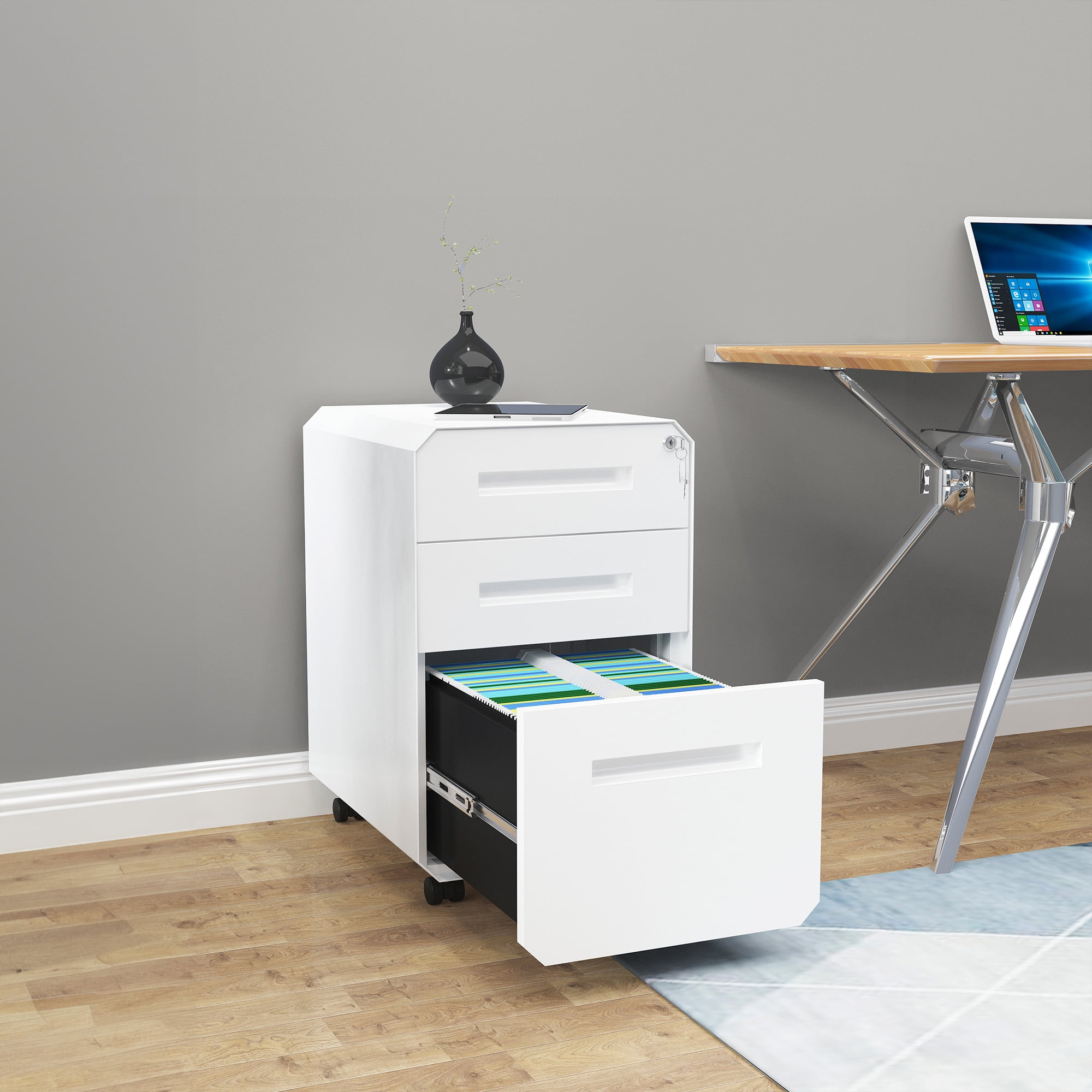 3Drawer Metal Filing PreAssembled Portable File with