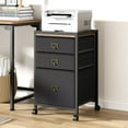 thumbnail image 1 of 3 Drawer Mobile File Cabinet, Fabric Vertical File Cabinet Rolling Printer Stand for Home Office, 1 of 7