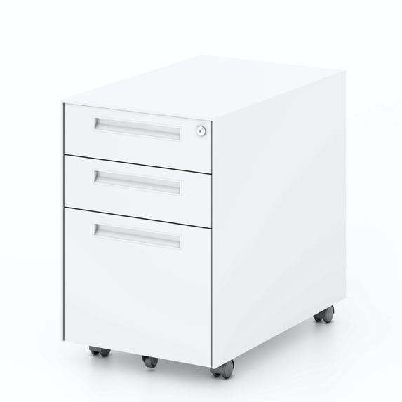 3 Drawer Mobile File Cabinet with Lock Metal Under Desk Rolling Filing Cabinets, Anti-Tilting, Waterproof Fully Assembled Except Wheels File Cabinet for Home Office