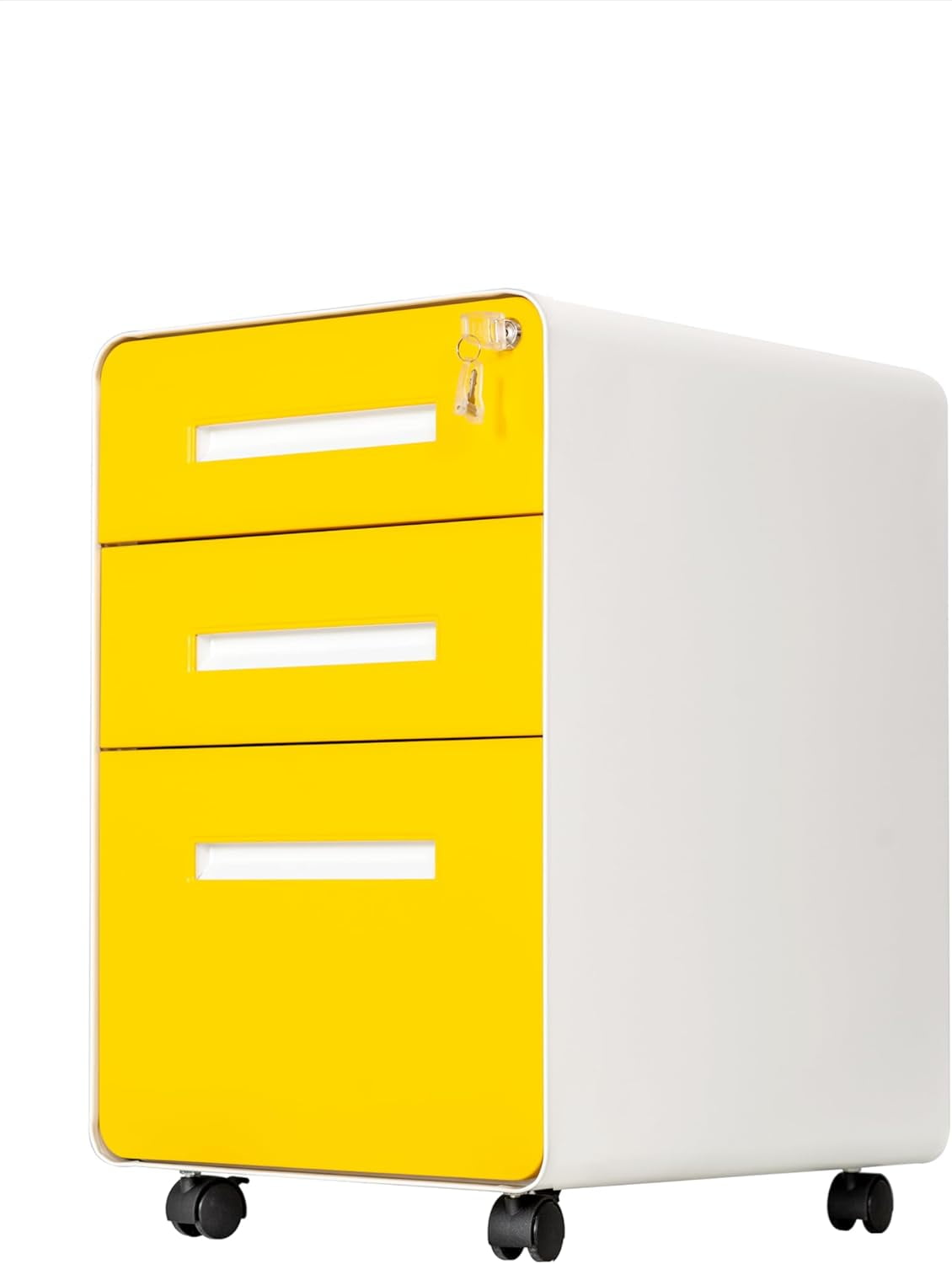 3 Drawer Mobile File Cabinet with Lock, Under Office Desk Metal Rolling ...