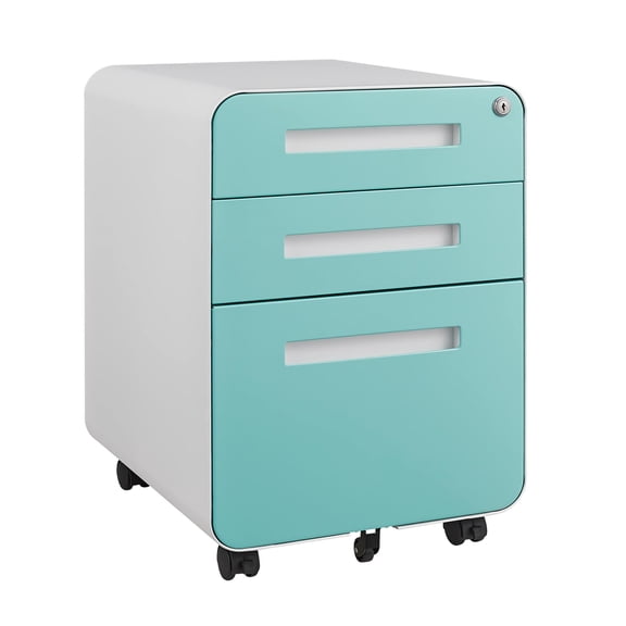 3 Drawer Mobile File Cabinet with Lock,Rolling File Cabinets,Under Desk Small File Caninet on wheels,Metal Vertical Filing Cabnet for Legal/Letter/A4,Fully Assembled