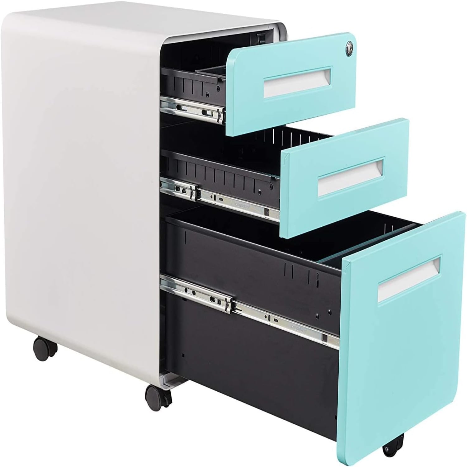 3 Drawer Mobile File with Lock Rolling Mobile File