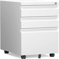 3 Drawer Mobile File with Lock Rolling Mobile File