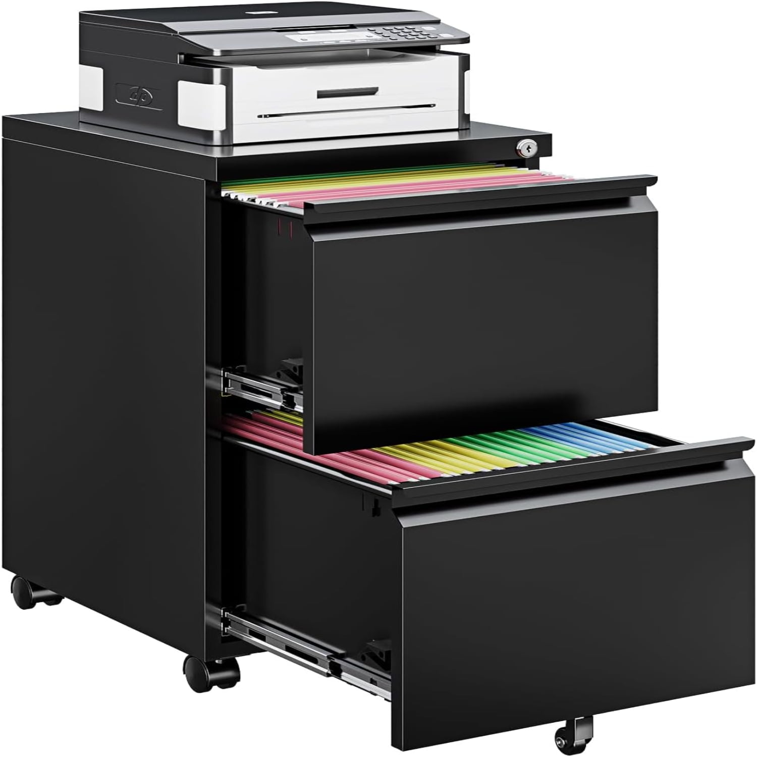 3 Drawer Mobile File with Lock Rolling Mobile File