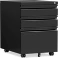 3 Drawer Mobile File Cabinet with Lock Rolling Mobile File Cabinet
