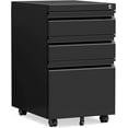 3 Drawer Mobile File with Lock Under Desk Metal Filing