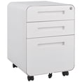 thumbnail image 1 of 3-Drawer Mobile File Cabinet Under Desk Office, Versatile Storage Cabinet with 5-Wheel Design,  Metal Cabinet with Removable Pencil Tray, White, 1 of 9