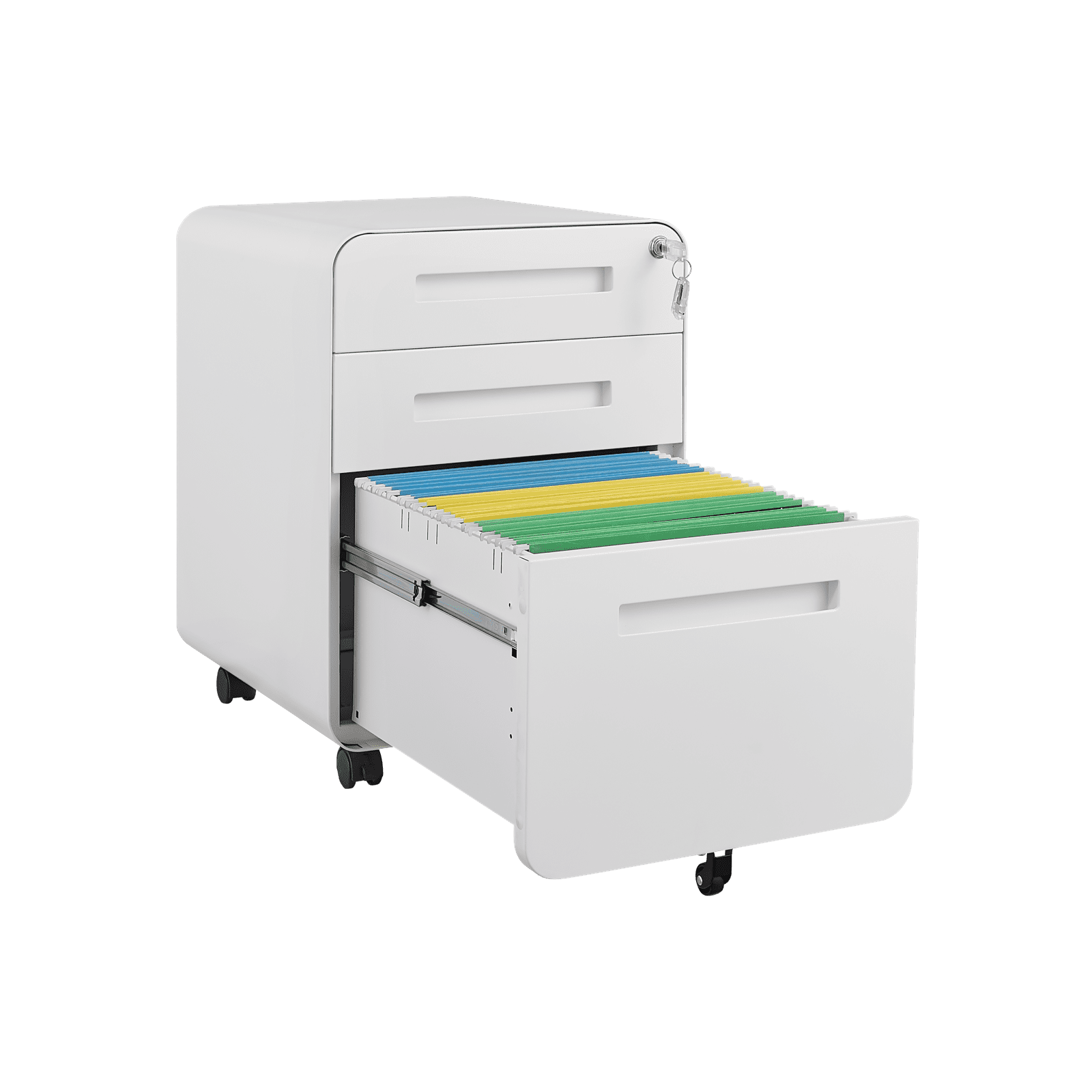 3 drawer mobile file cabinet under desk storage filing cabinet with