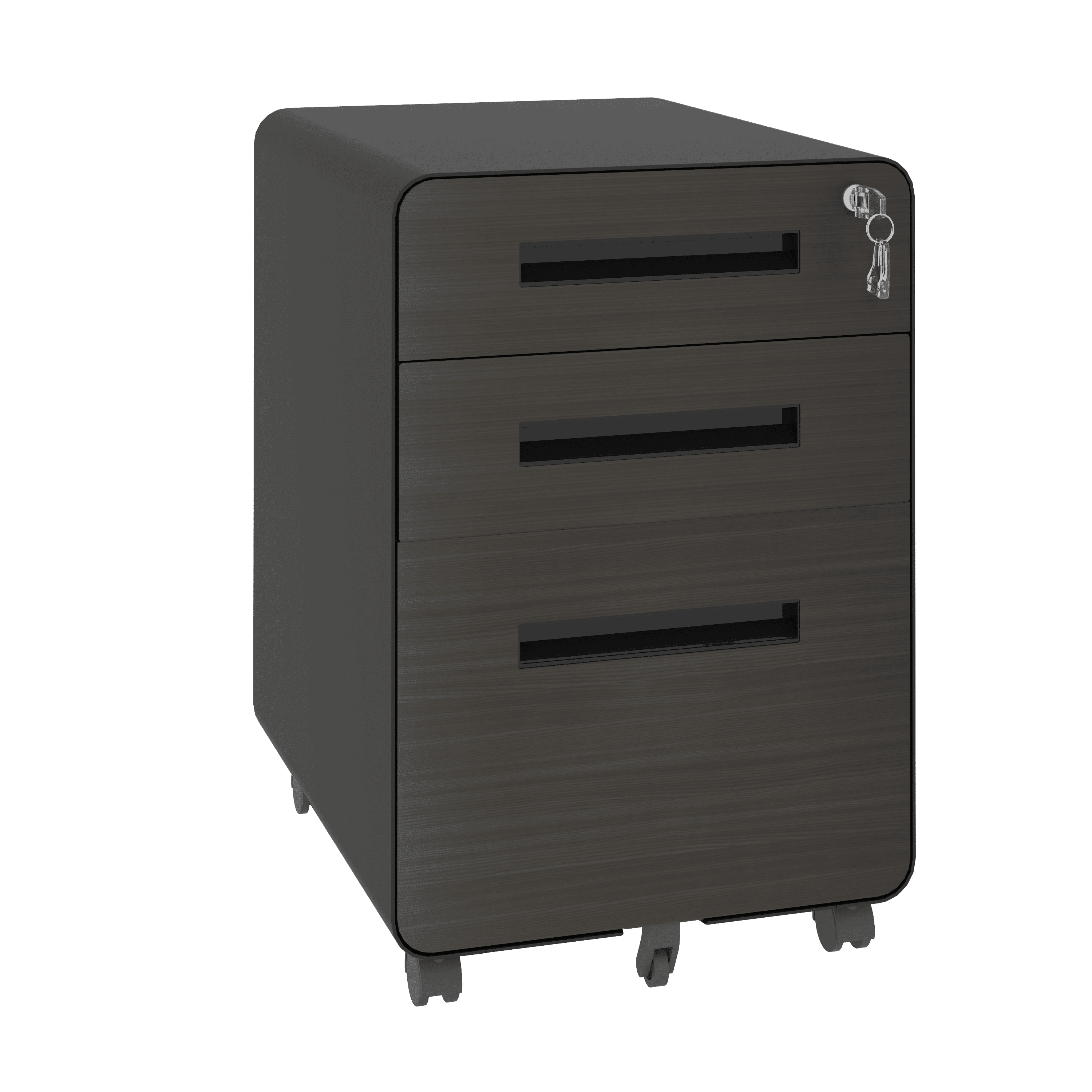 3-Drawer Mobile File Cabinet with Lock, All-Steel Metal Storage Cabinet on Casters, for Home & Office,Black, Fully Assembled, Holds A4/Letter Files