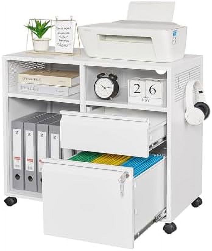 3Drawer Mobile File with Lock Black Under Desk Rolling