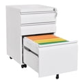 thumbnail image 1 of 3 Drawer Mobile File Cabinet with Lock, Office Storage Filing Cabinet Fit for Legal/Letter Size, White, 1 of 7