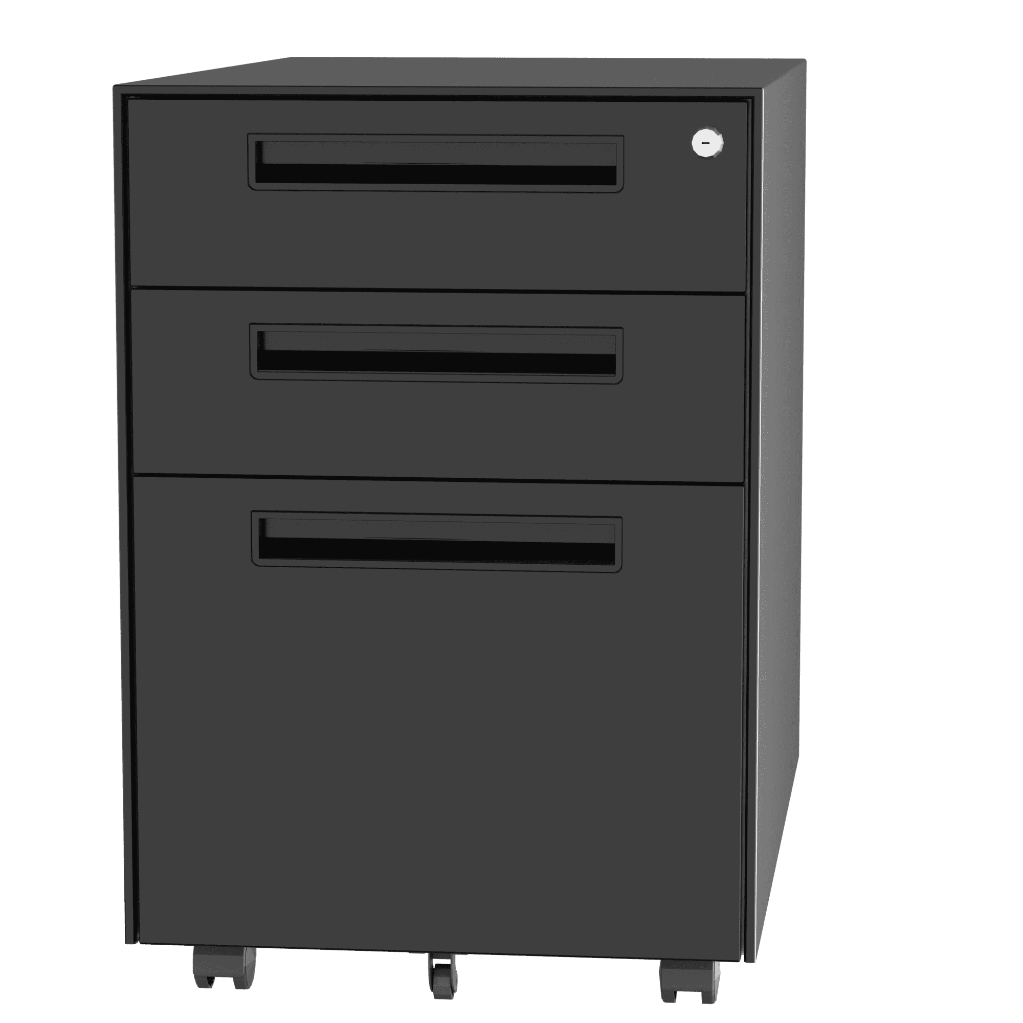 3 Drawer Mobile File with Lock, Under Desk Metal Filing with Wheels,Black