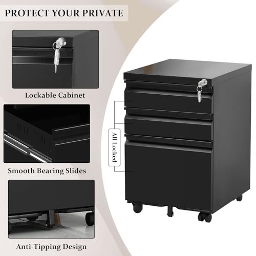 2Drawer Mobile File Rolling Metal Filing for Legal