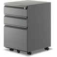 thumbnail image 1 of 3-Drawer Mobile File Cabinets Rolling ，Vertical Metal Filing Cabinet for Legal & Letter File Anti-tilt Design with Lock Under Desk Office Drawers Fully Assembled (Grey), 1 of 9
