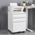 thumbnail image 1 of 3-Drawer Mobile Filing Cabinet With Lock In Durable Metal Finish Ideal For Office And Study Room Storage Featuring Legal And Letter Size Compartments, 1 of 12